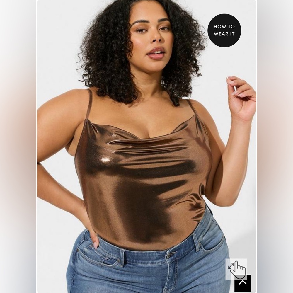 New Torrid Liquid Shine Cowl Cami sz 4